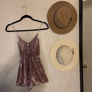 Dusty Pink Velvet Romper